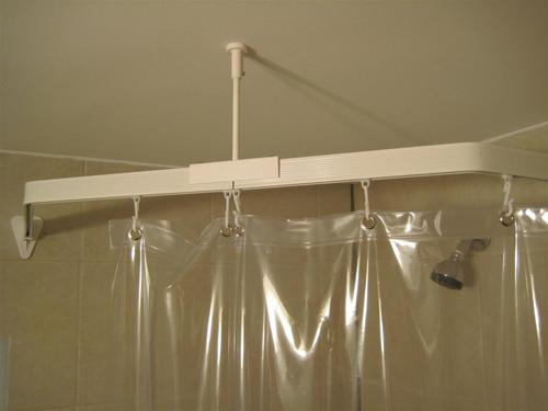 Curtains On Short Windows Angled Shower Curtain Rod