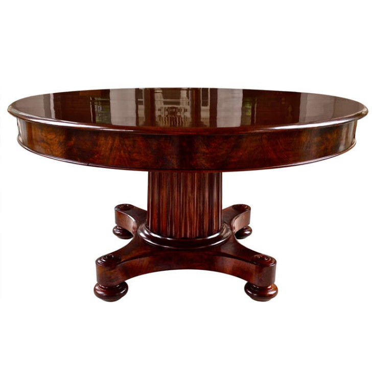 Furniture , 13 Expandable Round Dining Table Idea : Federal Mahogany Expandable Round Dining