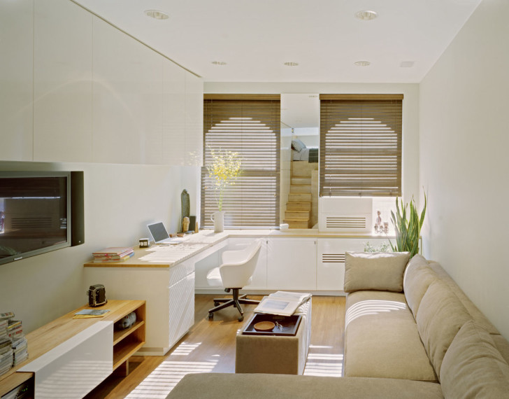 Living Room , Small Apartment Interior Design Idea : White And Clean Small Apartment Idea