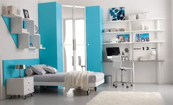 Bedroom , 14 Cool Teenage Girl Bedroom Ideas : Blue Teenage Girls Bedroom Ideas