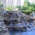 landscaping-backyard-waterfall , 11 Awesome Backyard Waterfalls Ideas In Apartment Category
