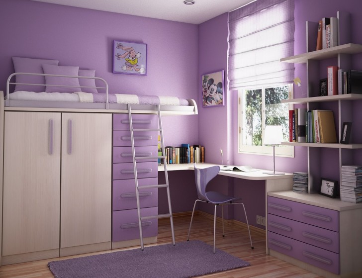 Bedroom , 14 Cool Teenage Girl Bedroom Ideas : Purple Teenage Girls Bedroom Ideas