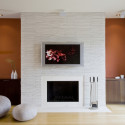 white stacked stone fireplace , 8 Stacked Stone Fireplace Ideas In Living Room Category