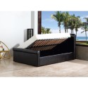 Bedroom , 9 Bed Frames with Storage Underneath : Carolina Black or Brown Faux Leather Storage Bed Frame