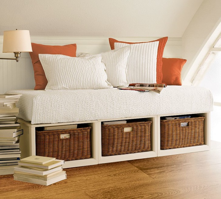 Bedroom , 10 Stratton Daybed Idea : Stratton Daybed With Baskets