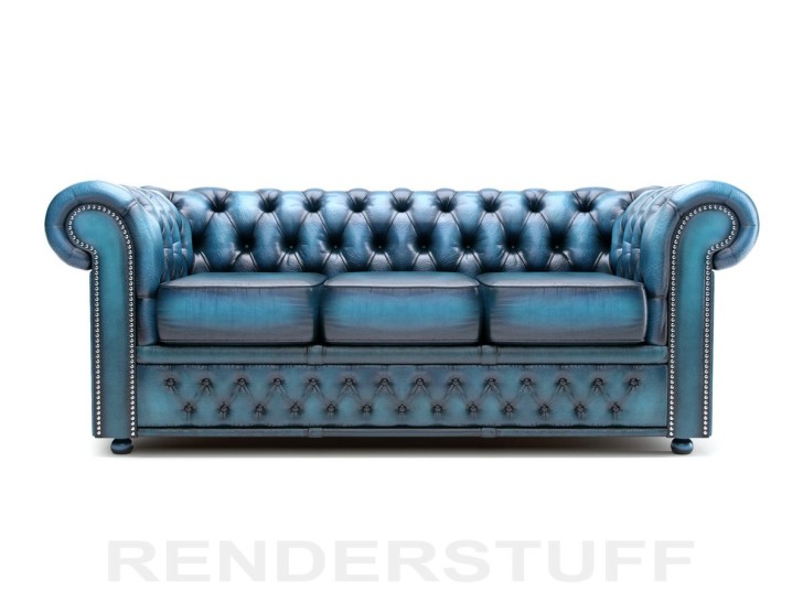 Living Room , 7 Chesterfield Sofa that Will inspiring You : Blue Big Chesterfield Sofa