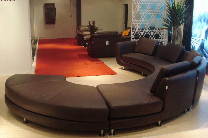 Living Room , 5 Rounded Sectional Sofa for your Living Room : Leather Sectional Sofa