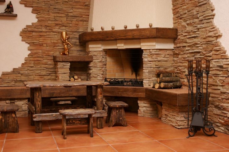 Furniture , 7 Popular Stacked stone fireplaces : Design Ideas For Stacked Stone