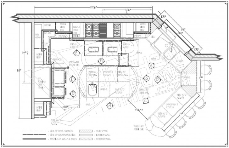 Kitchen , 6 Gorgeous Kitchen island blueprints : Kitchen Floor Plans