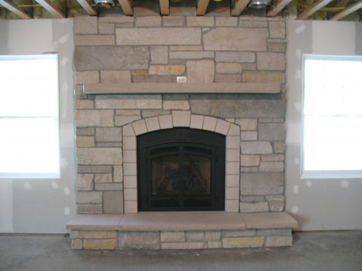 Furniture , 7 Wonderful Pics of stone fireplaces : Basement Fireplace