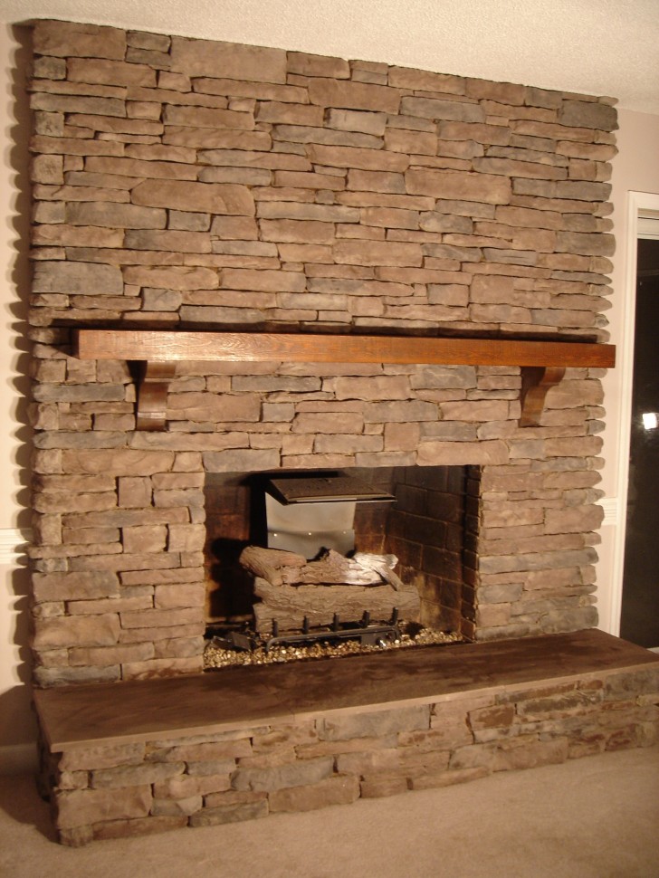 Furniture , 6 Gorgeous Stone veneer fireplace surround : Stone Fireplace