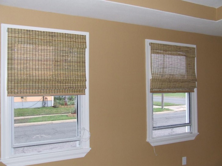 Living Room , 4 Excellent How to make cordless roman shades : Bamboo Cordless Roman Shade