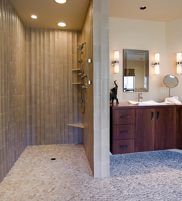 Bathroom , 7 Excellent Doorless Shower Design : Doorless Showers