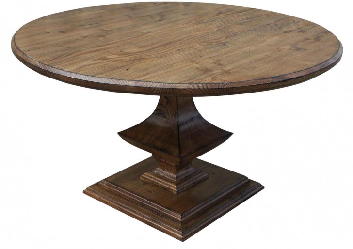 Furniture , 7 Unique Trestle Dining Tables With Reclaimed Wood : Algonquin Round Trestle Dining Table