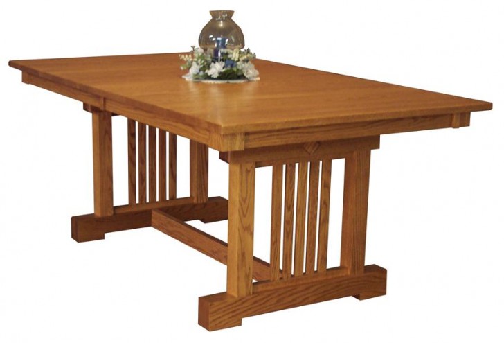 Furniture , 8 Stunning Trestle Dining Room Table : Amish Mission Table