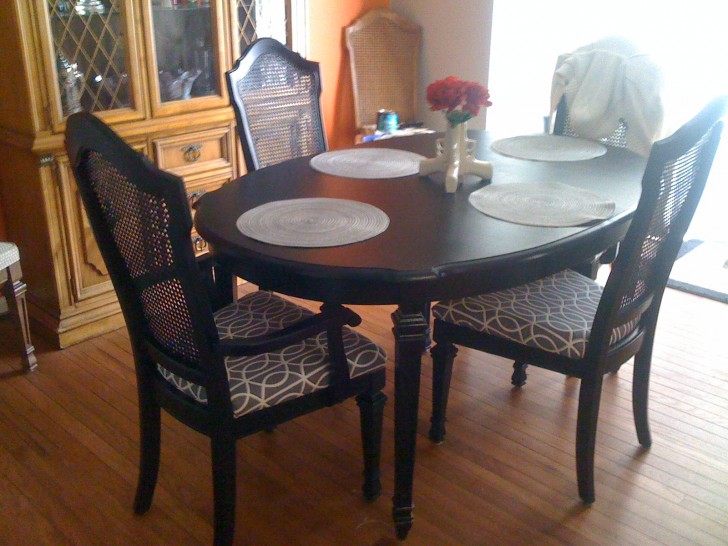 Furniture , 8 Nice Refinish Dining Table : Backed Chairs