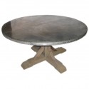 Belgian Round Zinc Top Dining Table , 8 Awesome Zinc Dining Tables In Furniture Category