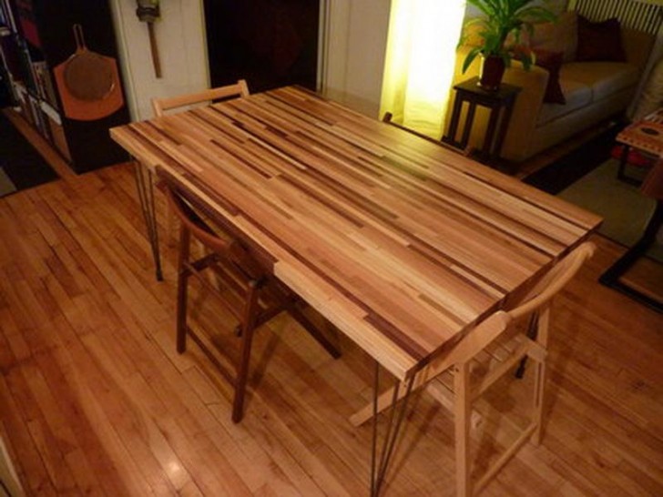Dining Room , 8 Gorgeous Butcher block dining room table : Butcher Block Dining Table With Wood Flooring