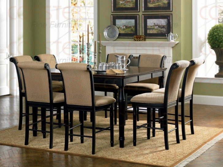 Dining Room , 8 Lovely Counter Height Dining Room Table Sets : Cappuccino Counter Height Dining Table