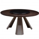 Contemporary Round Wenge Dining Tabl , 8 Popular Lazy Susan Dining Table In Furniture Category