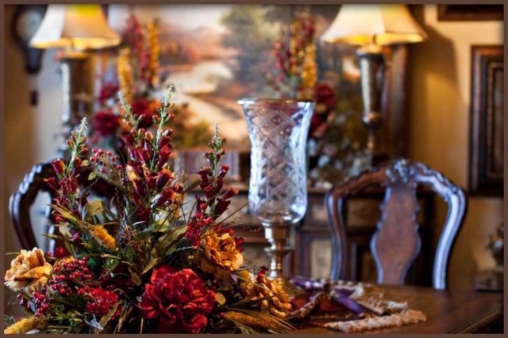 Apartment , 7 Good Silk flower arrangements for dining room table : Custom Silk Florals And Seasonal Decor
