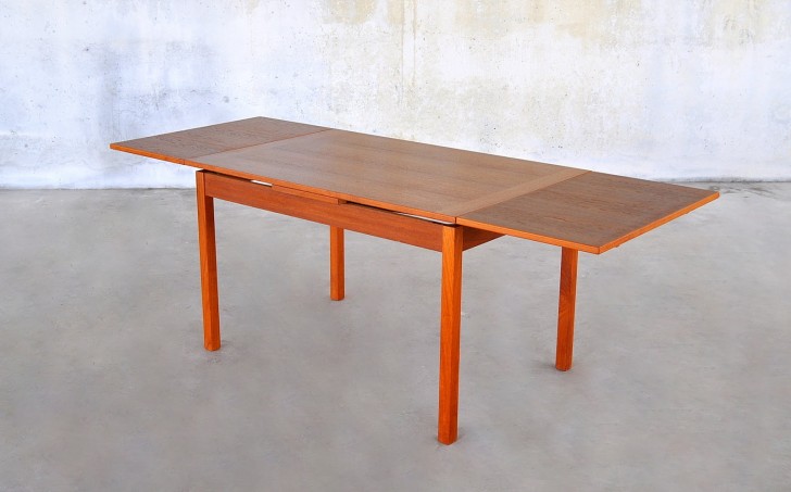 Furniture , 8 Charming Modern expandable dining table : Danish Modern Teak