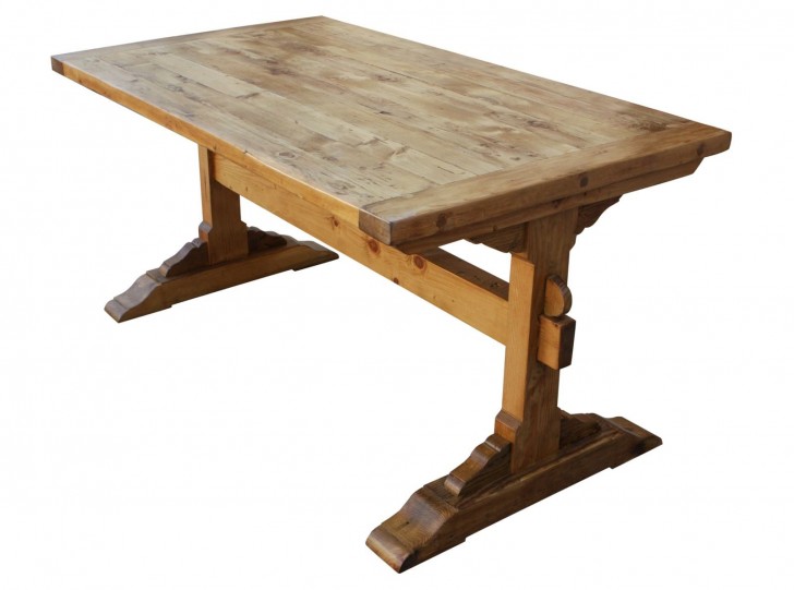Furniture , 7 Unique Trestle Dining Tables With Reclaimed Wood : Dining Table In Reclaimed Wood