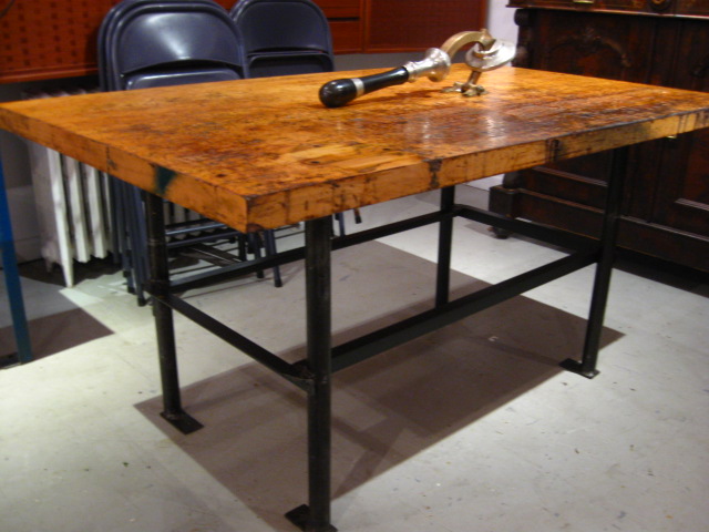 Dining Room , 8 Gorgeous Butcher block dining room table : Industrial Dining Table