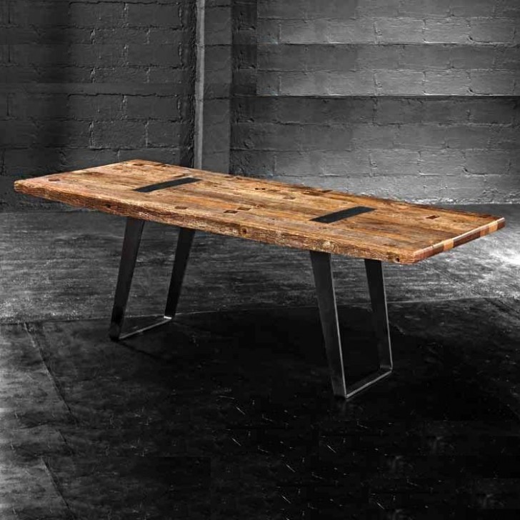 Furniture , 8 Nice Salvaged wood dining tables : Industrial Reclaimed Wood Dining Table