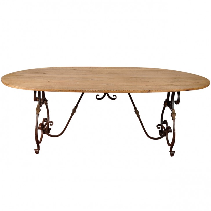Furniture , 8 Nice Wrought iron dining table bases : Iron Base Dining Table