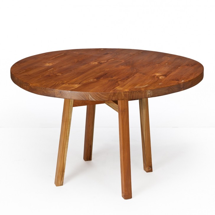 Furniture , 8 Unique Reclaimed teak dining table : ROUND DINING TABLE