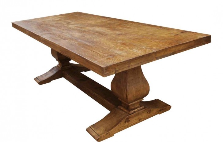 Furniture , 7 Charming Salvaged Wood Dining Tables : Reclaimed Wood Trestle Dining Table