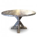 Round Dining Table , 9 Unique Distressed Trestle Dining Table In Furniture Category
