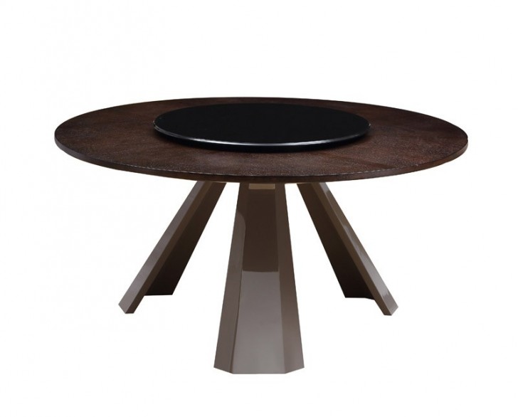 Furniture , 8 Awesome Round Dining Table With Lazy Susan : Round Wenge Dining Table