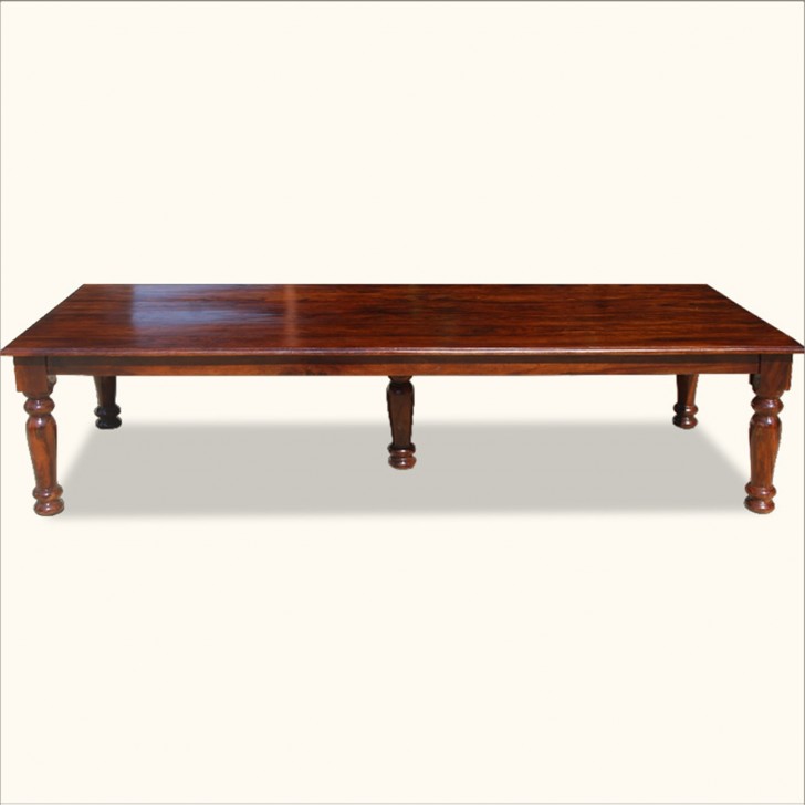 Furniture , 7 Charming Rustic Rectangular Dining Table : Rustic Large Solid Wood Rectangular Dining Table