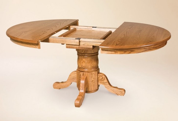 Furniture , 6 Gorgoeus Expandable pedestal dining table : Single Pedestal Dining Set