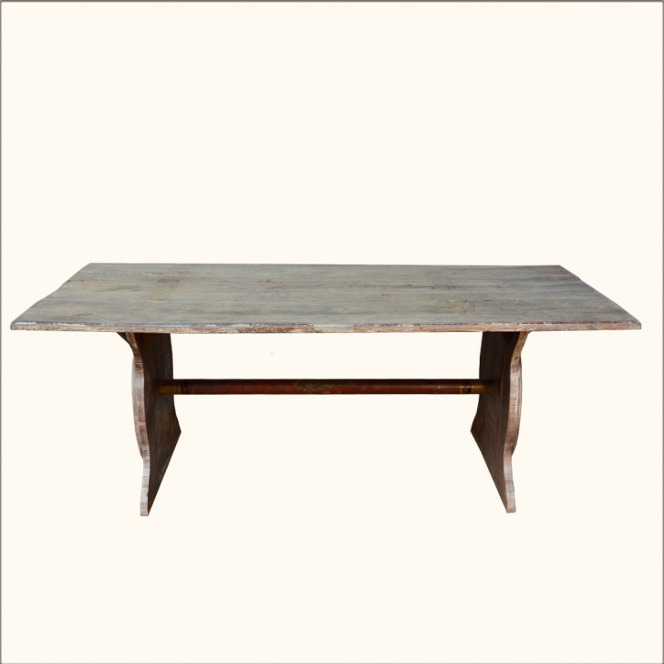 Furniture , 8 Gorgeous Distressed Trestle Dining Table : Trestle Dining Table