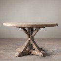 Furniture , 9 Unique Distressed trestle dining table : Trestle Round Dining Table