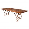 Wood Top Dining Table , 8 Nice Wrought Iron Dining Table Bases In Furniture Category