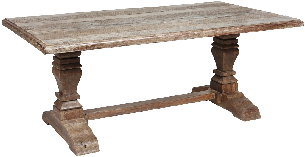1024x528px 7 Gorgeous Salvaged Wood Trestle Dining Table Picture in Furniture