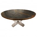 Furniture , 8 Excellent Zinc topped dining table : Zinc Topped Round Dining Table