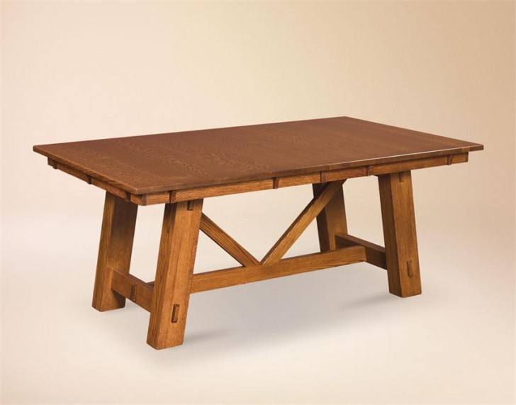 Furniture , 8 Awesome Rustic trestle dining table : Dining Room Tables Trestle