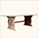 Furniture , 8 Awesome Rustic trestle dining table :  dining table sets