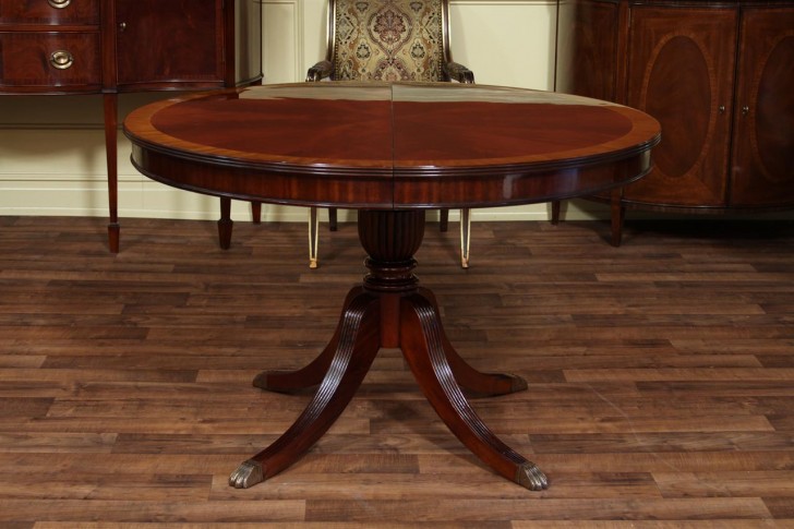 Furniture , 7 Gorgeous 48 inch Round Dining Table With Leaf : Round Mahogany Dining Table Oval