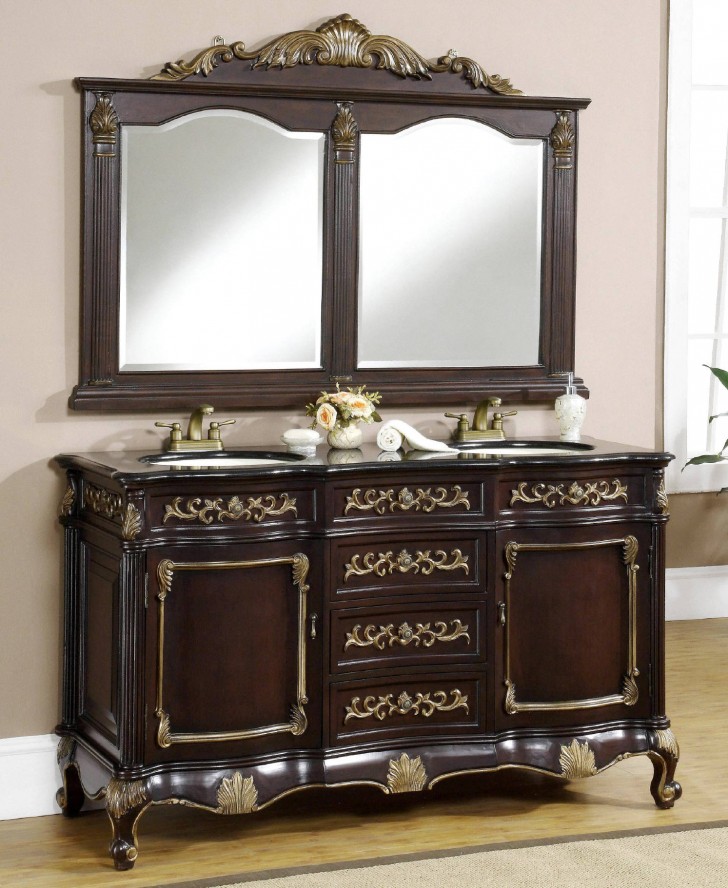 Furniture , 7 Cool 60 inch double sink vanity : 61 Wide Kimberly Sink Vanity