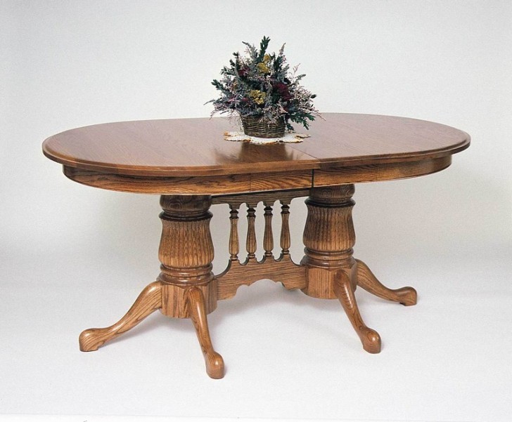 Furniture , 7 Hottest Double Pedestal Dining Room Table : Amish Dining Room Tables