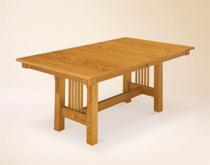Furniture , 6 Hottest Trestle Dining Room Tables : Amish Made Mission Trestle Dining Table