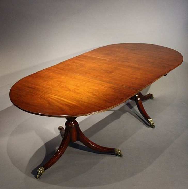 Furniture , 6 Charming Mahogany Pedestal Dining Table : Antique Mahogany Twin Pedestal Dining Table
