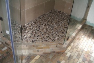 500x375px 6 Superb Pebble Tile Shower Picture in Bathroom