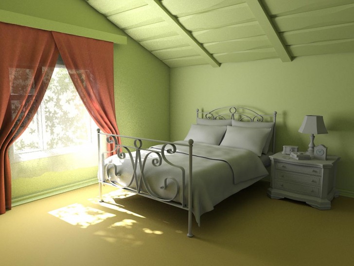 Interior Design , 7 Stunning interior design wall color ideas : Bedroom With Green Pastel Wall